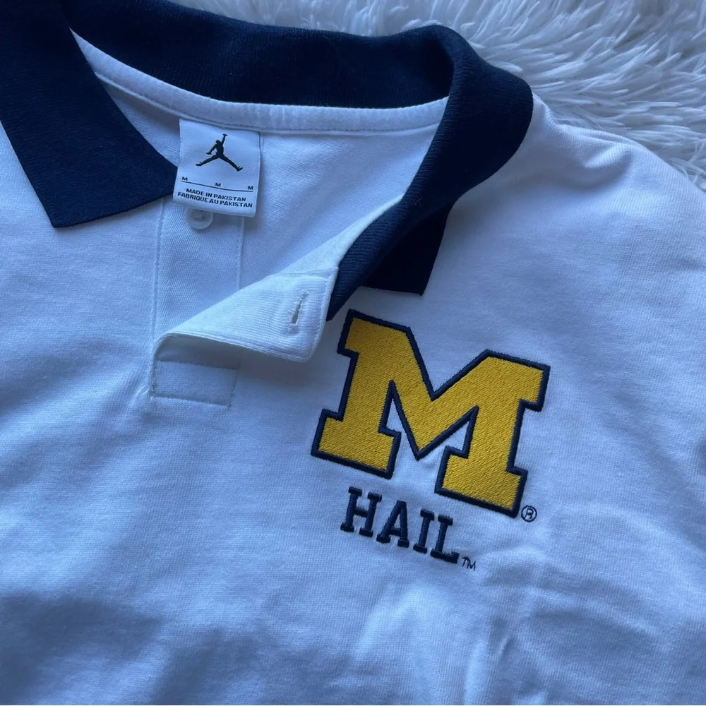 Nike Jordan‎ University of Michigan Wolverines HAIL to the Victors Polo T-Shirt - Picture 3 of 10